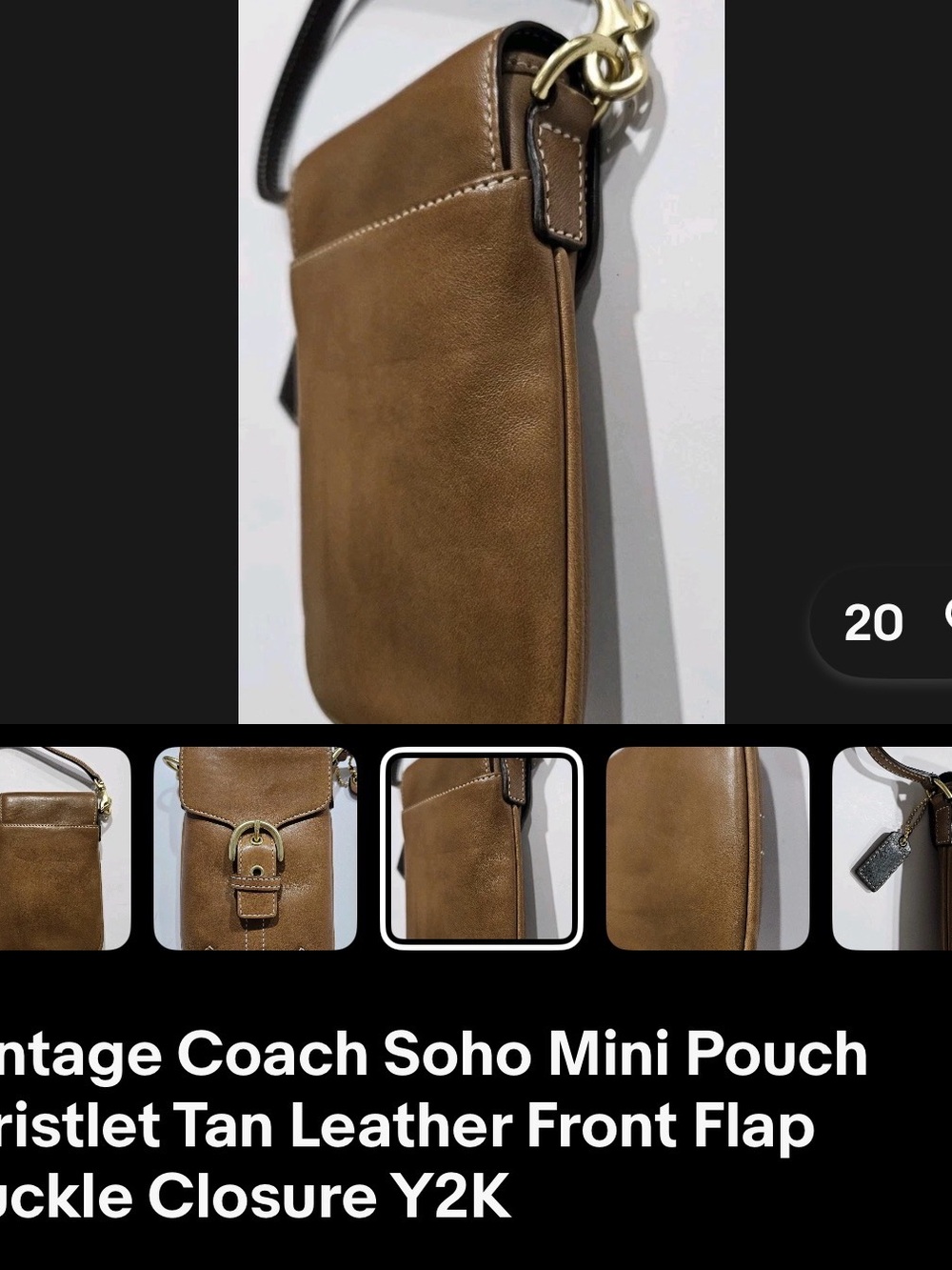Coach Soho Mini Pouch Crossbody in Bridle Tan Leather